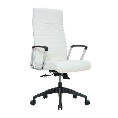 KD AMERICANA Hilton Modern High-Back Leather Office Chair White KD3035916